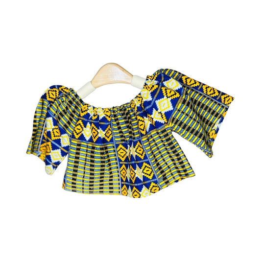Two-piece Baby girl African skirt and blouse, four to 5 to 7 years.