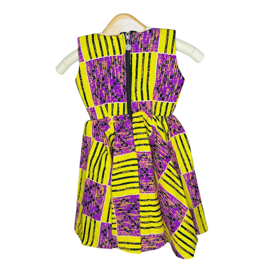 Sleeveless African round neck Dress for 2 to 4 years