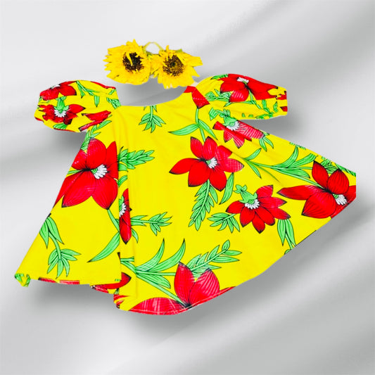 Baby Girl Two-piece summer Dress with headband age One to three years for any occasions.