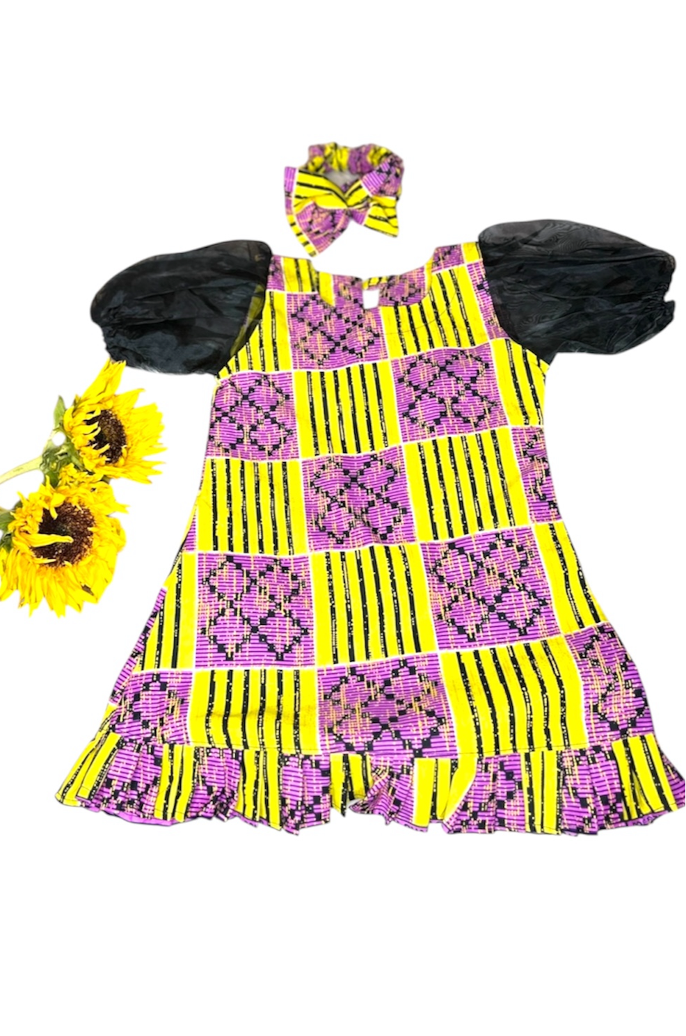 Two-piece African Dress with headband. 🥰14 to 24 months