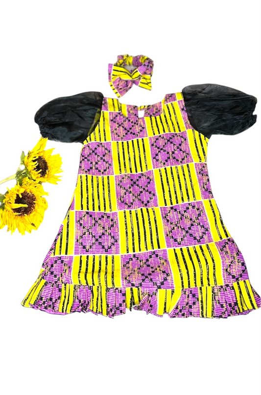 Two-piece African Dress with headband. 🥰14 to 24 months