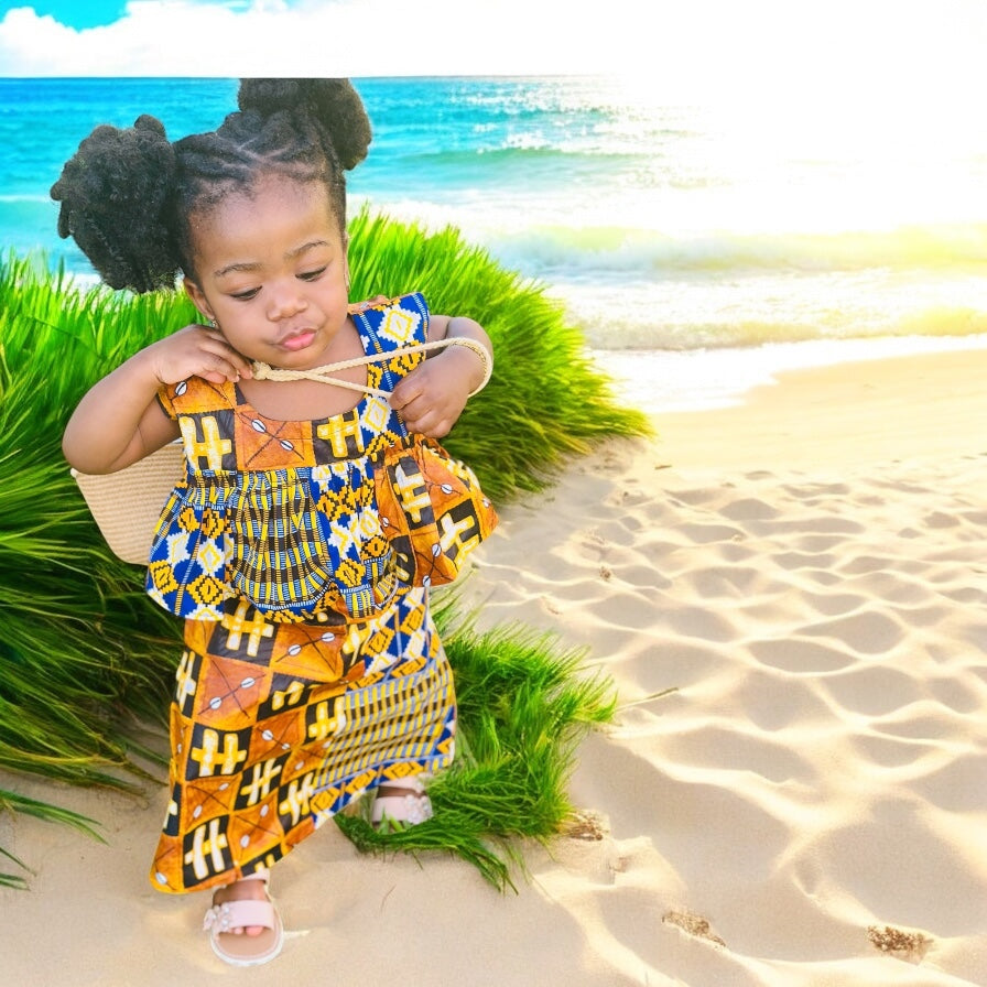 Sleeveless Summer Dress African entire for 14 to 24 months.