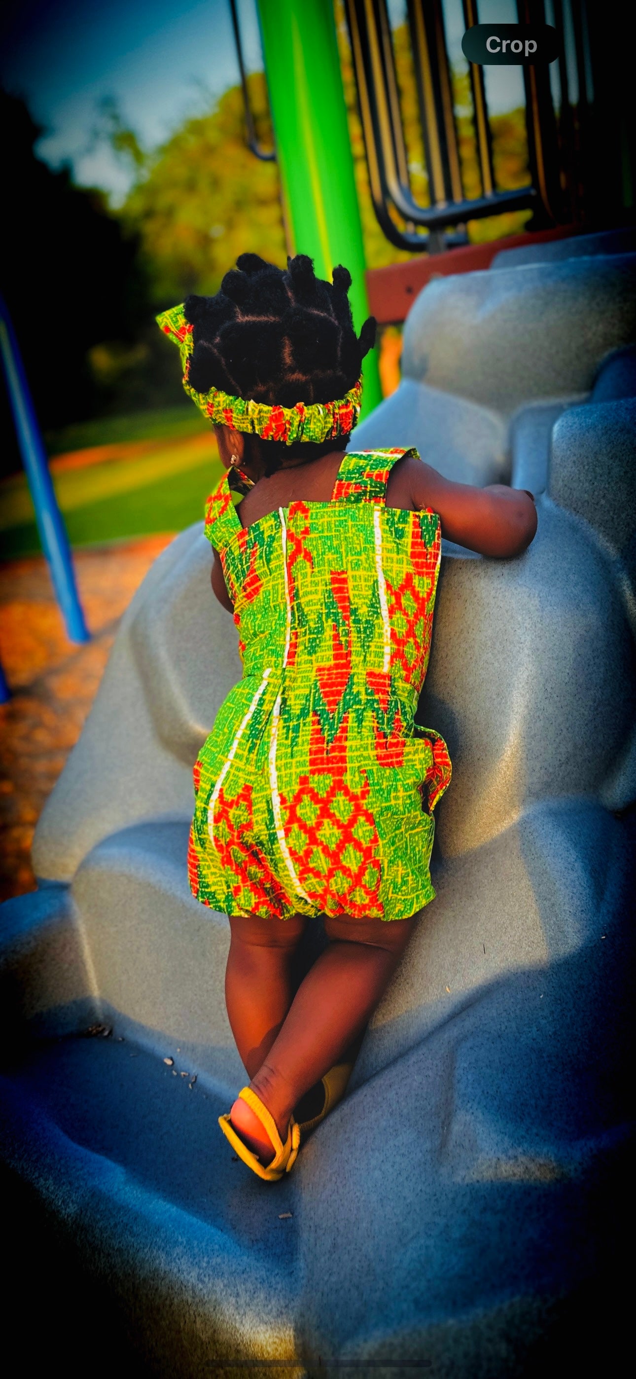 Two-piece mini girl jumpsuit with a headband,stunning African outfits