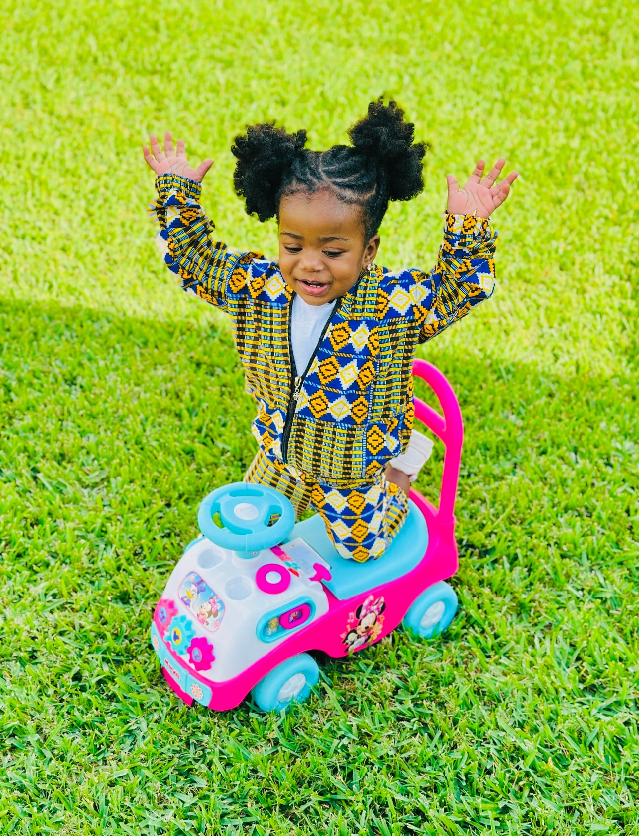 Two-piece kids African pants and jacket for boys and girls one to two years.