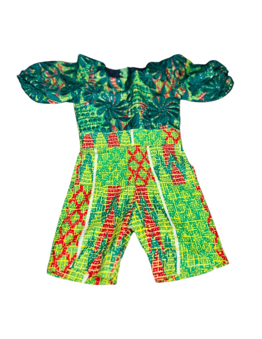 One-piece jumpsuit with lace at the top.2 to 3 yrs.