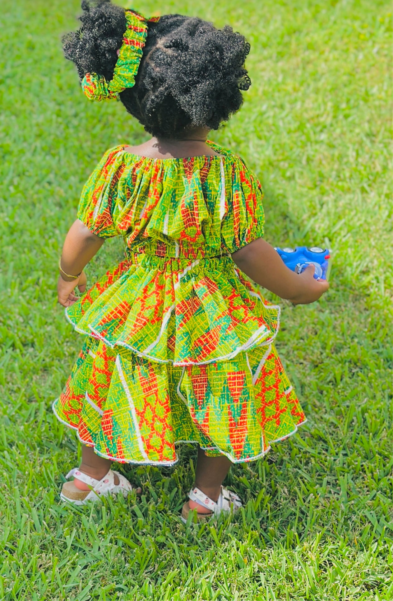 Three-piece African Mini girl outfits for wedding, birthdays, church any occasions.
