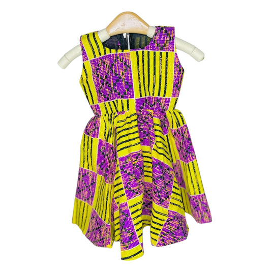 Sleeveless African round neck Dress for 2 to 4 years